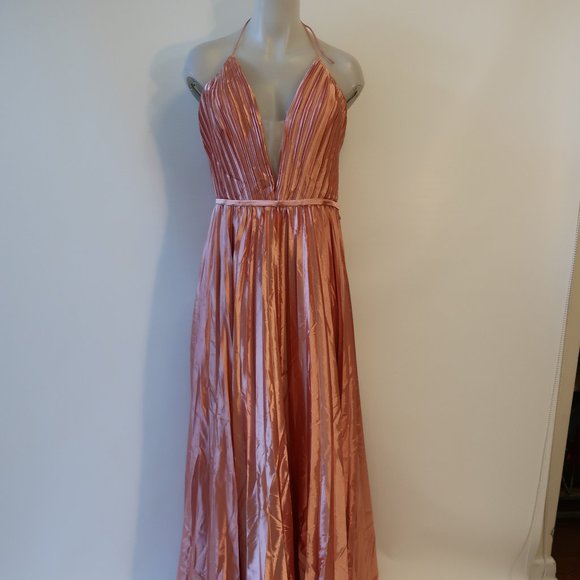 NWT Womens Ieena Mac Duggal Pink Strappy Pleated Plus Size Gown Dress 20 - Picture 1 of 15